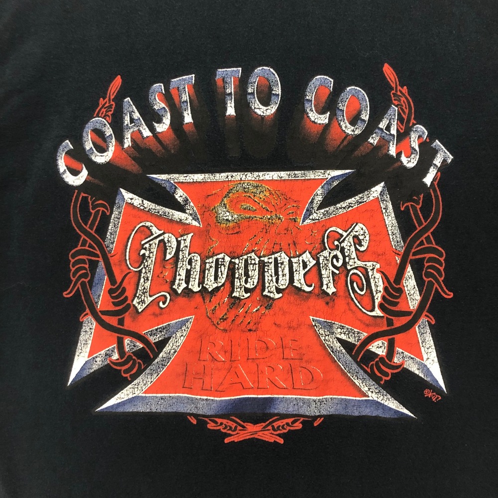 Coast to Coast Choppers Ride Hard Fruit of‎ the Loom T Shirt Mens Size L